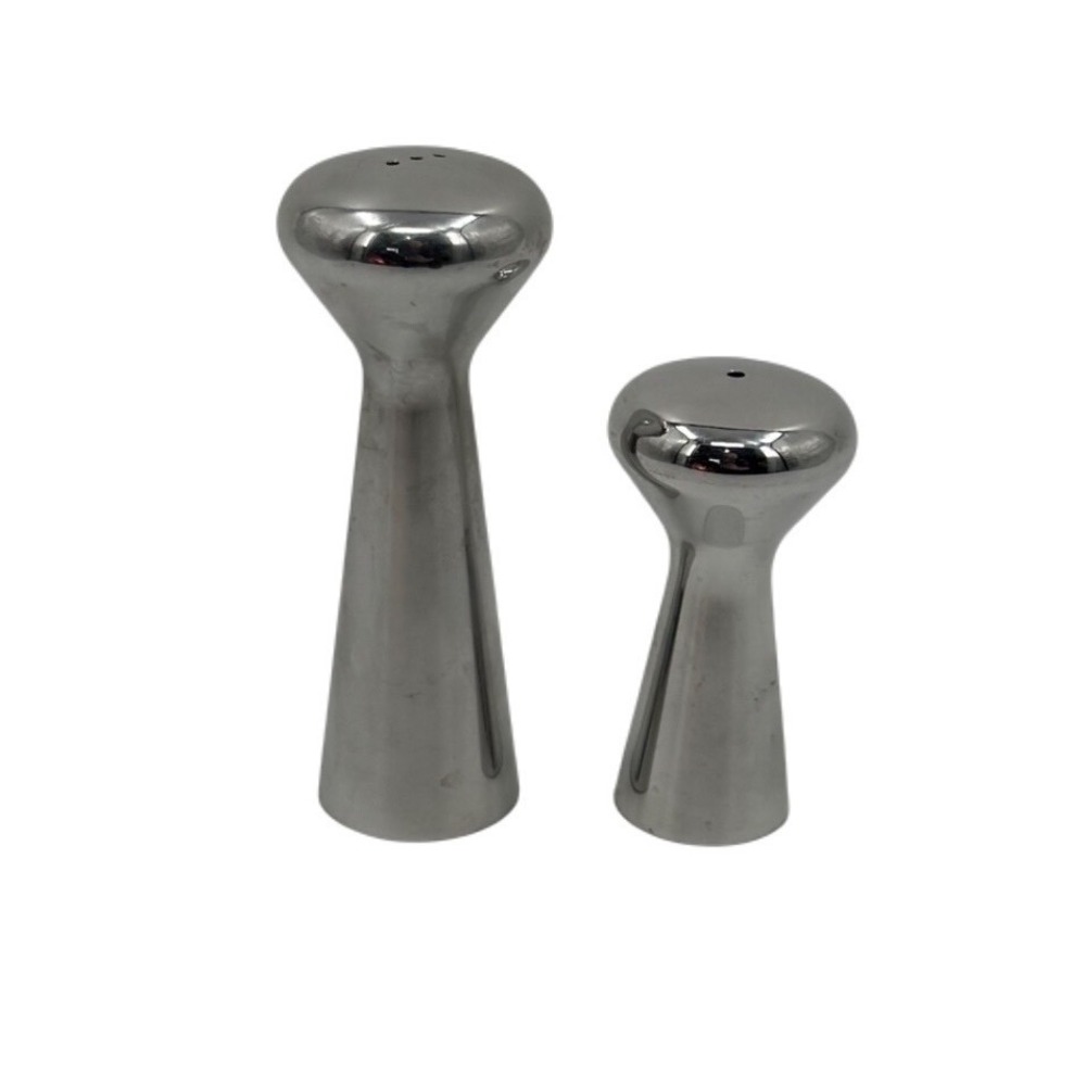 Vintage Nambe Silver Alloy Metal Salt and Pepper Shakers Mushroom